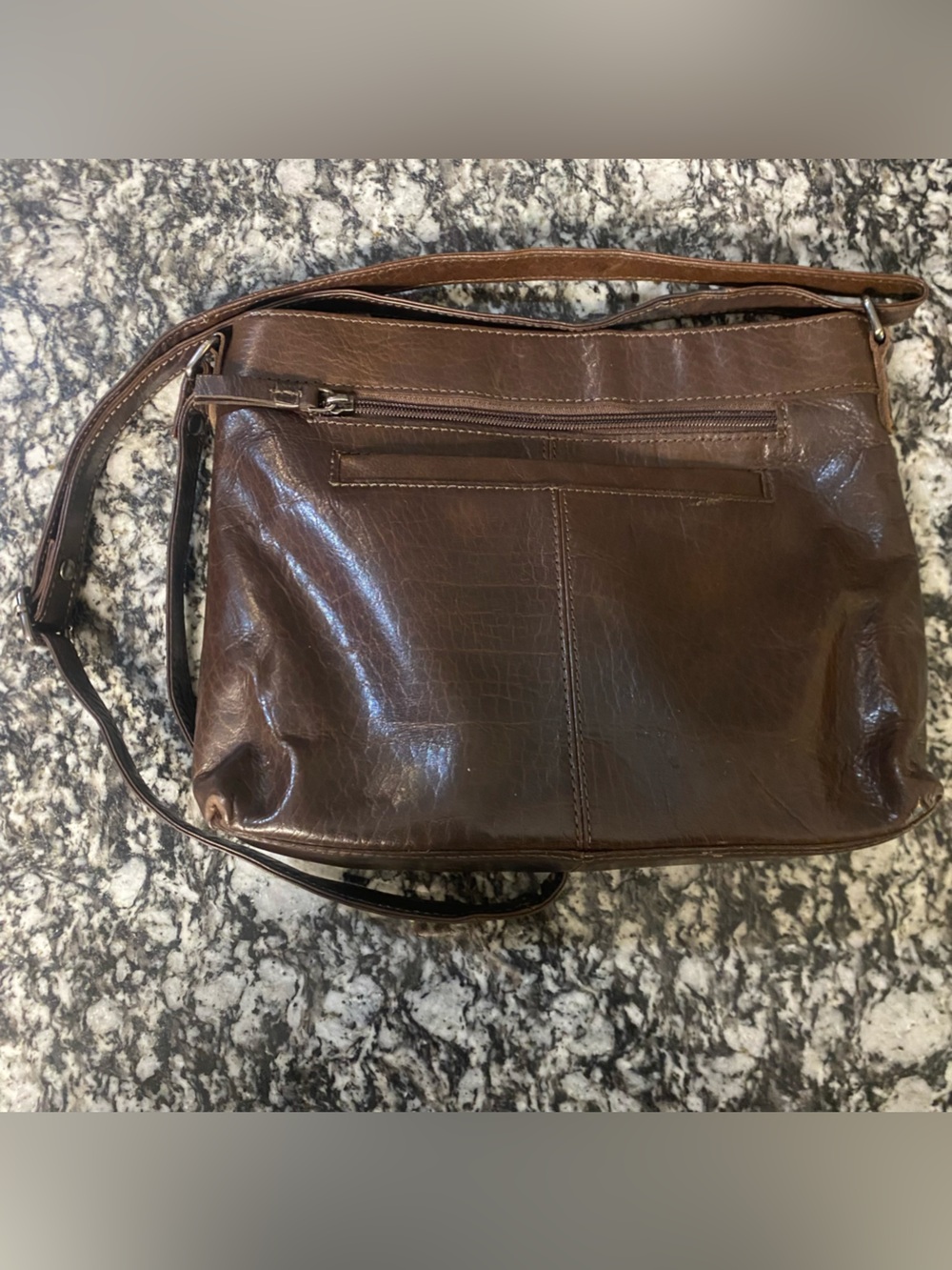 Classic Brown Leather Crossbody Messenger Bag for Men
